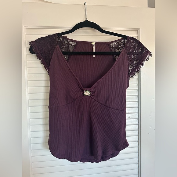 Free People Let’s Talk Baby Tee - Picture 6 of 9